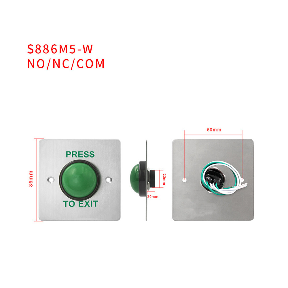 Stainless Steel Panel Touch Self-reset Exit Switch Button For Access Control