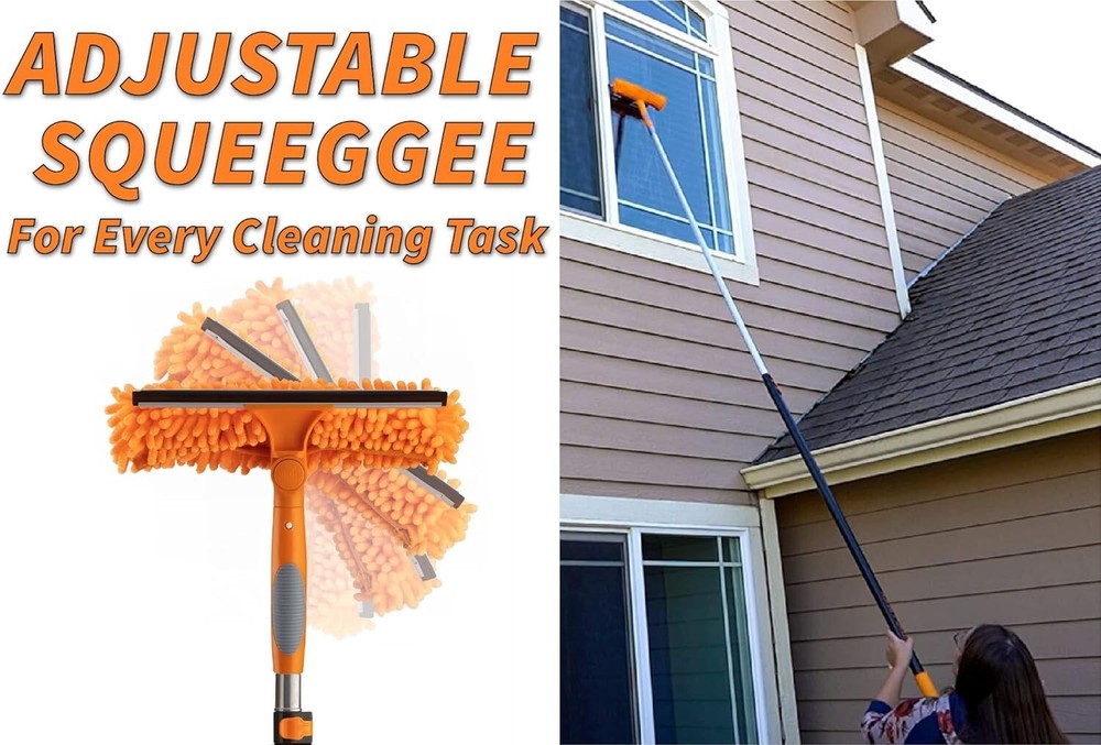 30 Ft High Reach Duster Kit with 24 Ft Extendable Pole & Microfiber Attachmentst