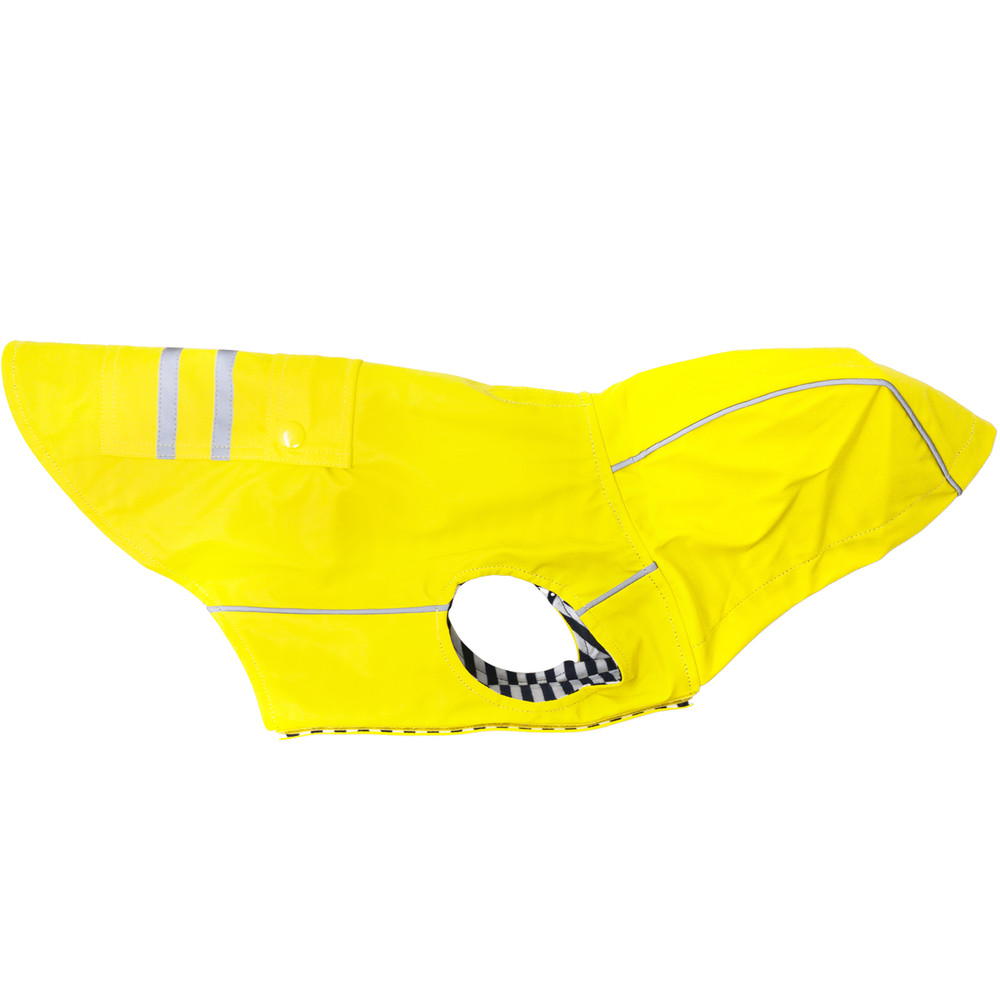 Doggie Design Slicker Raincoat with Striped Lining - Yellow