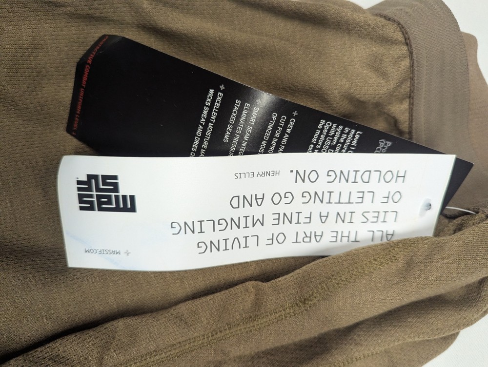 NEW Massif PCU Level 1 Base Layer Bottom Olive L-Regular Thermal Long Johns