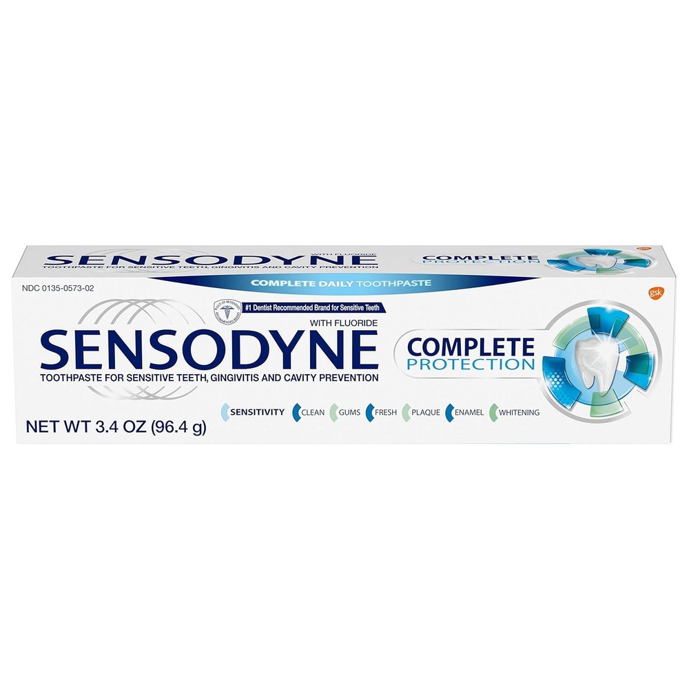 Sensodyne Sensitive Toothpaste for Sensitive Teeth, Complete Protection, 3.4 Oun