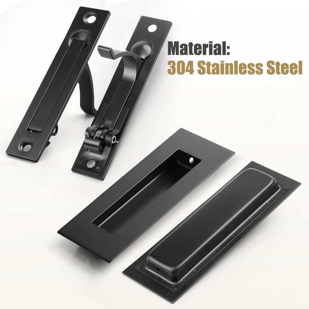 Pocket Door Hardware Set – 2 Recessed Flush Finger Pulls & 1 Edge Pull