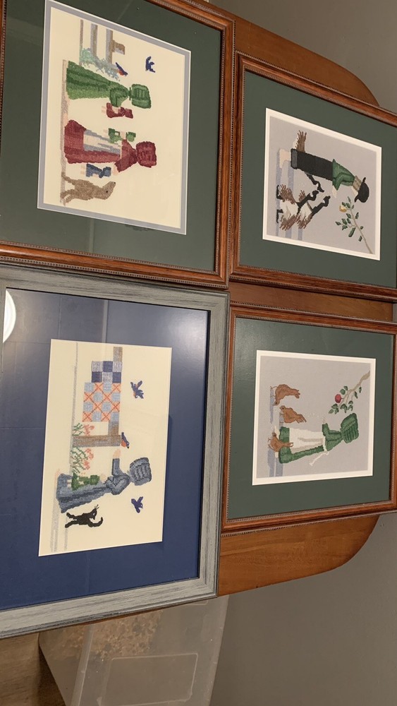 Framed Cross Stitch 4 Pieces