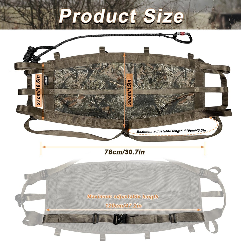 Hunting Saddle, Comfortable Hammock Tree Saddle, Adjustable Tree Climbing Saddle