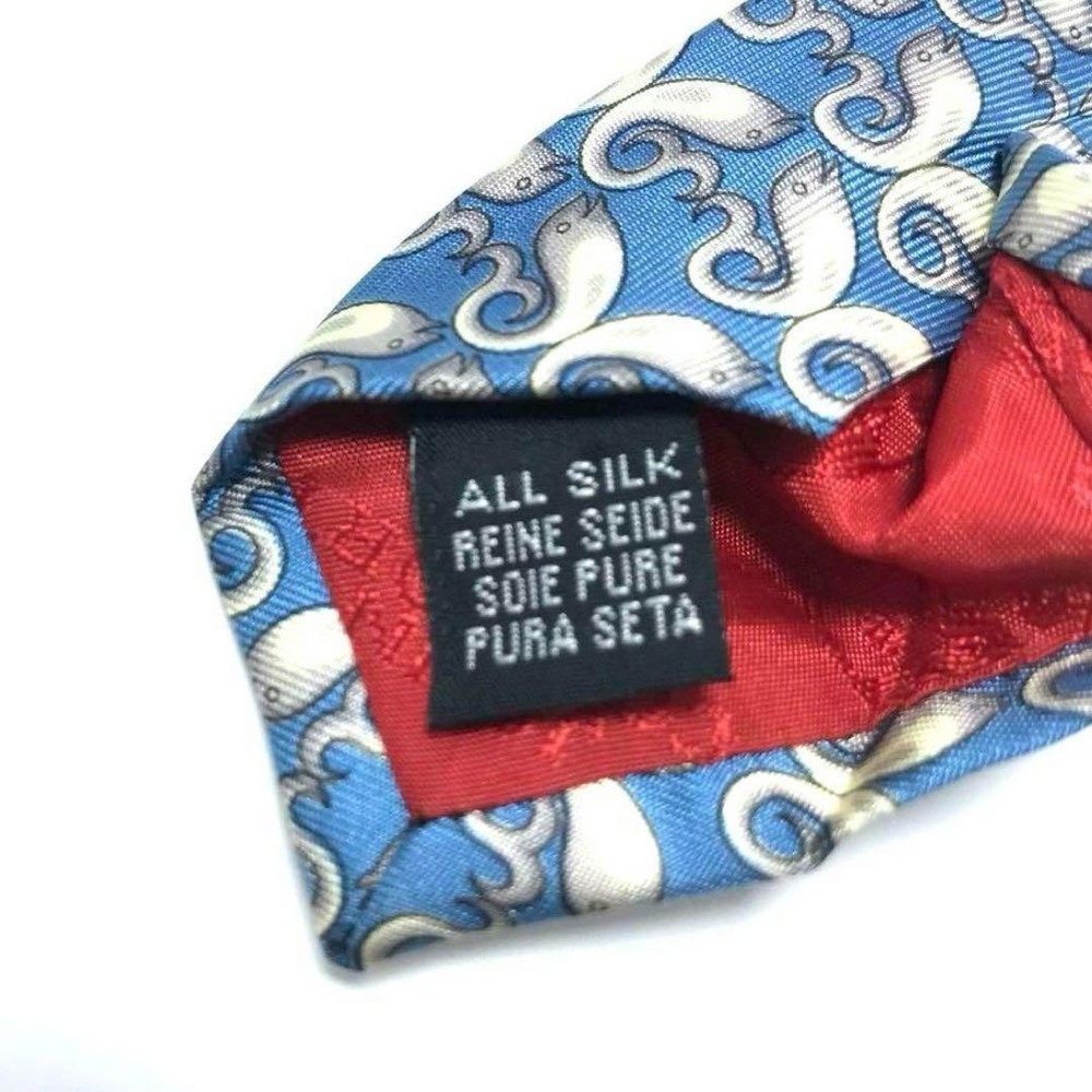 JOHN COMFORT tie blue gray all over pattern fish