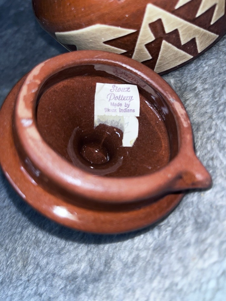 Brown Pottery Tea Pot, With Design