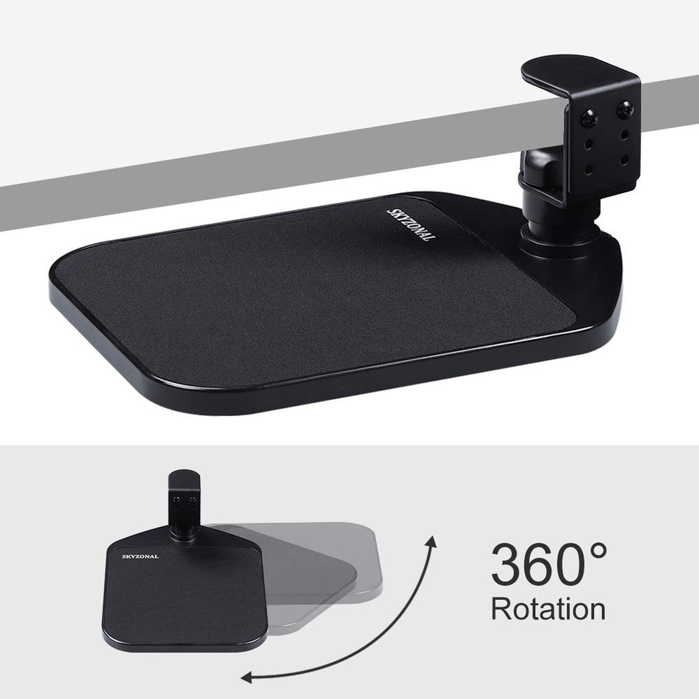 Ergonomic Mouse Platform Under Desk Ergonomic Wrister Mouse Pad (Black)