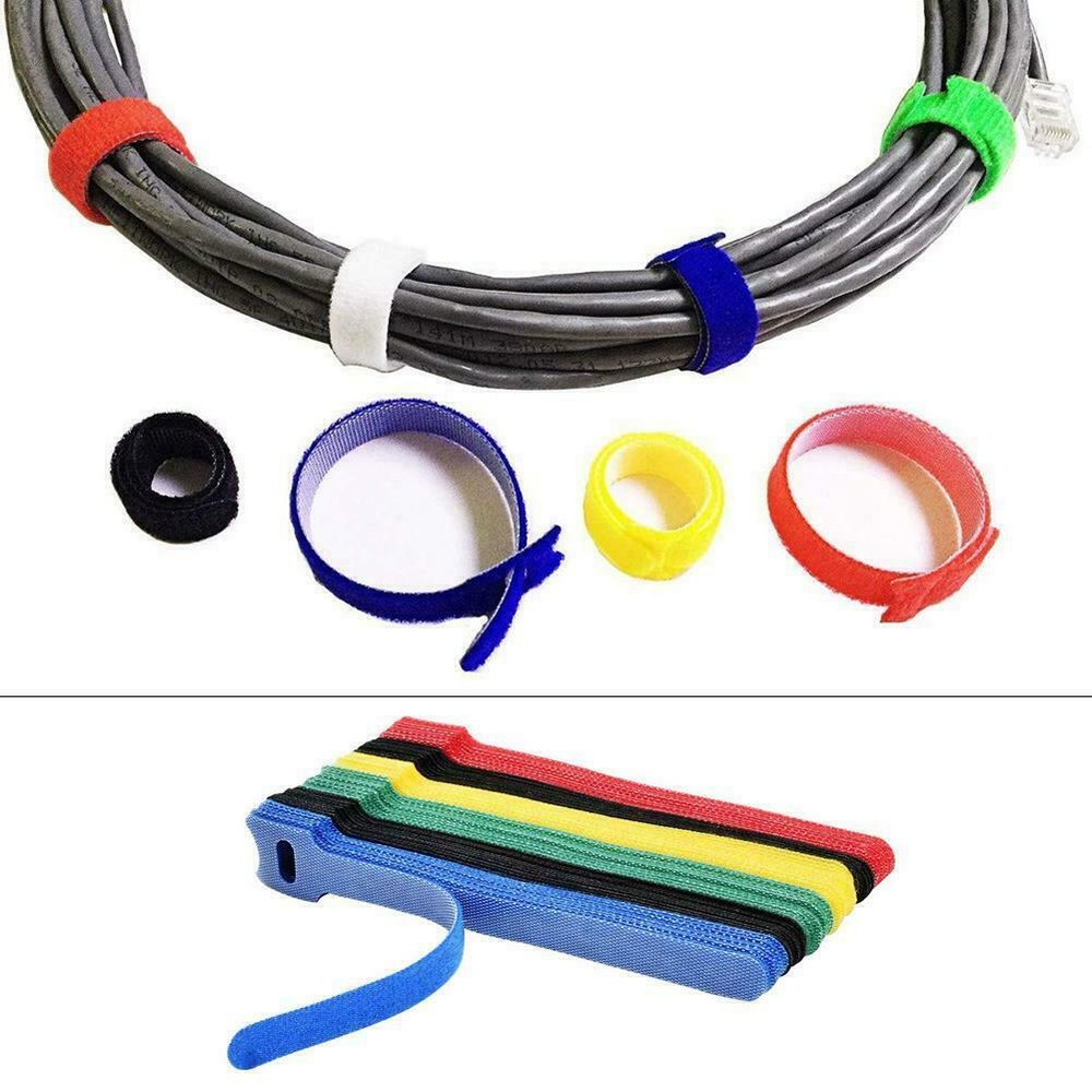 6 pcs Microfiber Cloth Cable Straps Hook Loop Reusable Fastening Cable 6" Ties