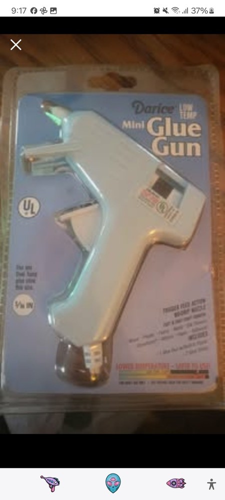 Darice Low Temp Mini Glue Gun with Trigger, which includes two glue sticks
