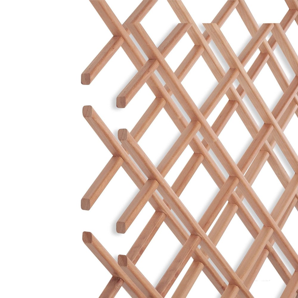 Outwater 18 Bottle Trimmable Cherry Wine Rack Lattice Insert Panel