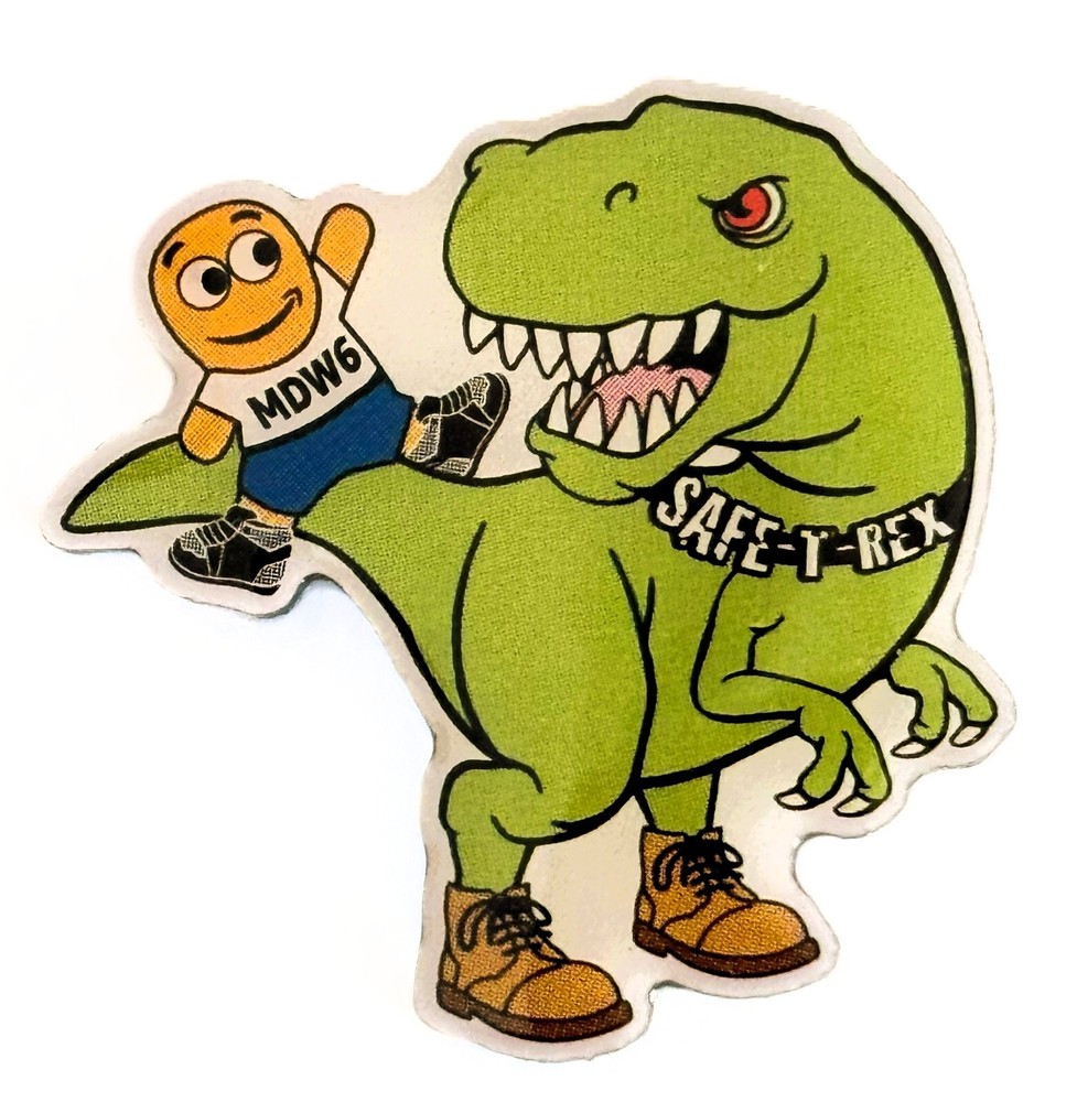Safe-T- rex dinosaur Amazon employee peccy pin