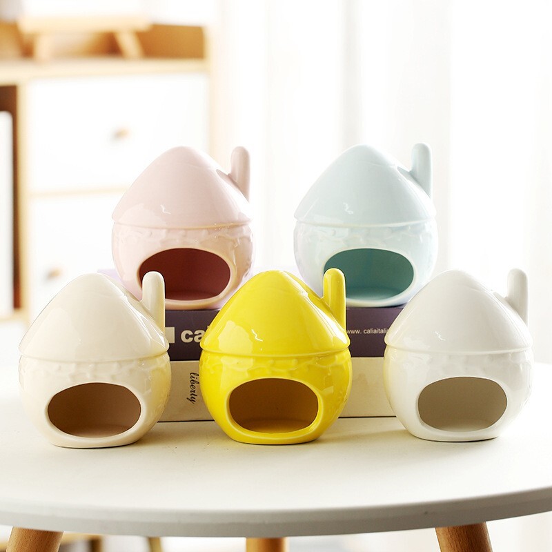 Ceramic Hamster House – Cooling Nest for Summer, Hideout Sleeping Shel