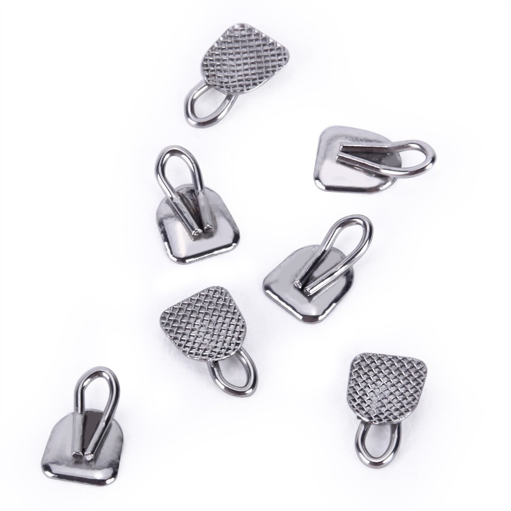 10pcs Orthodontic Lingual Buttons With Traction Hook Dental Rectangular AZDENT