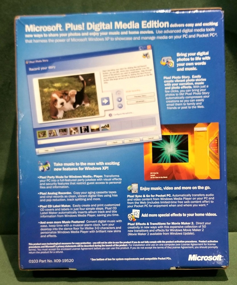 Microsoft Plus! Digital Media Edition Windows XP 2003 PN X09-19520