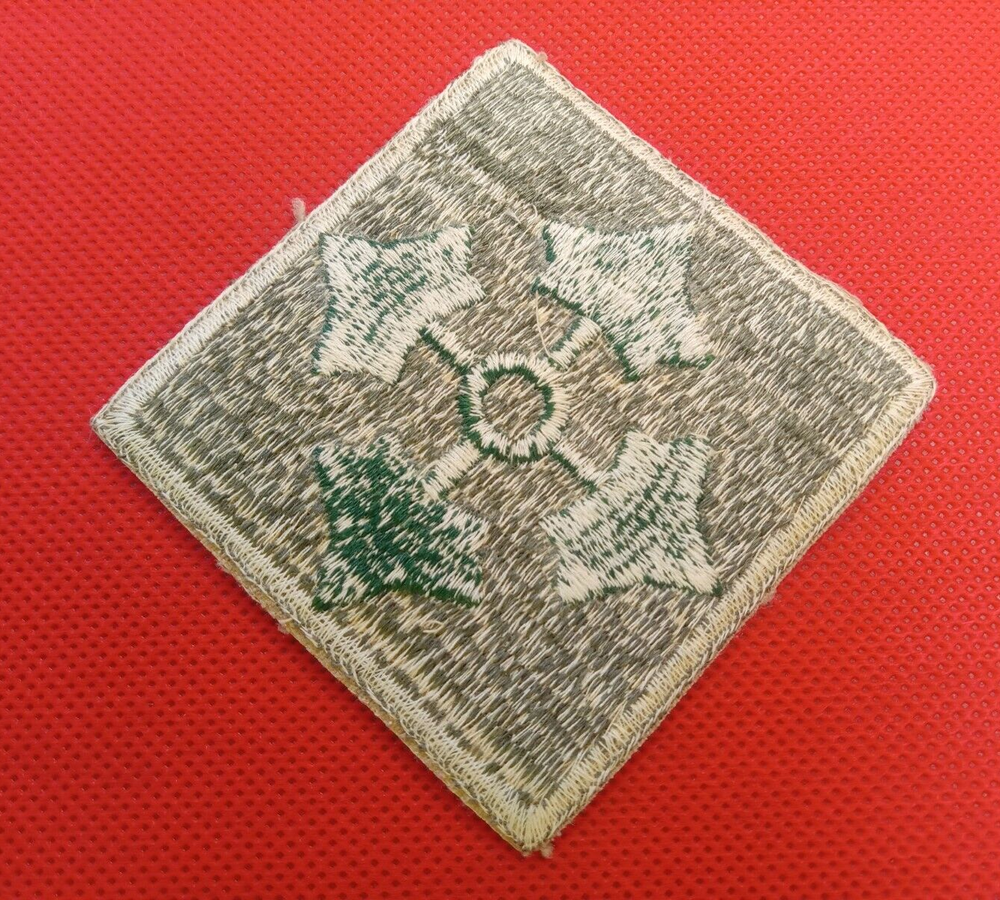 US Army Authentic Early WW2 4th Infantry Division, Large "Squared Ivy" Patch