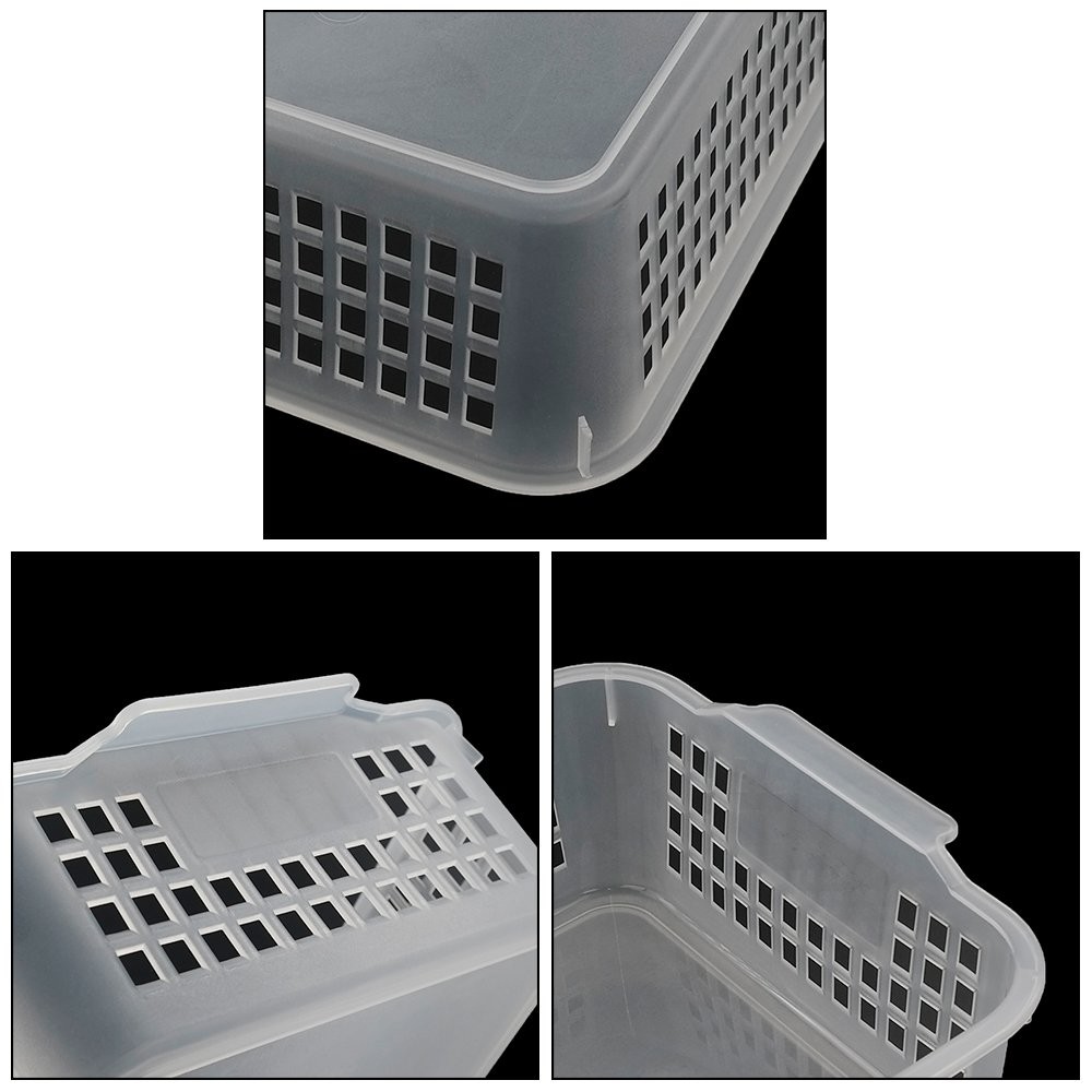 Rectangular Plastic Storage Organization Trays Baskets in Clear, 6-Pack