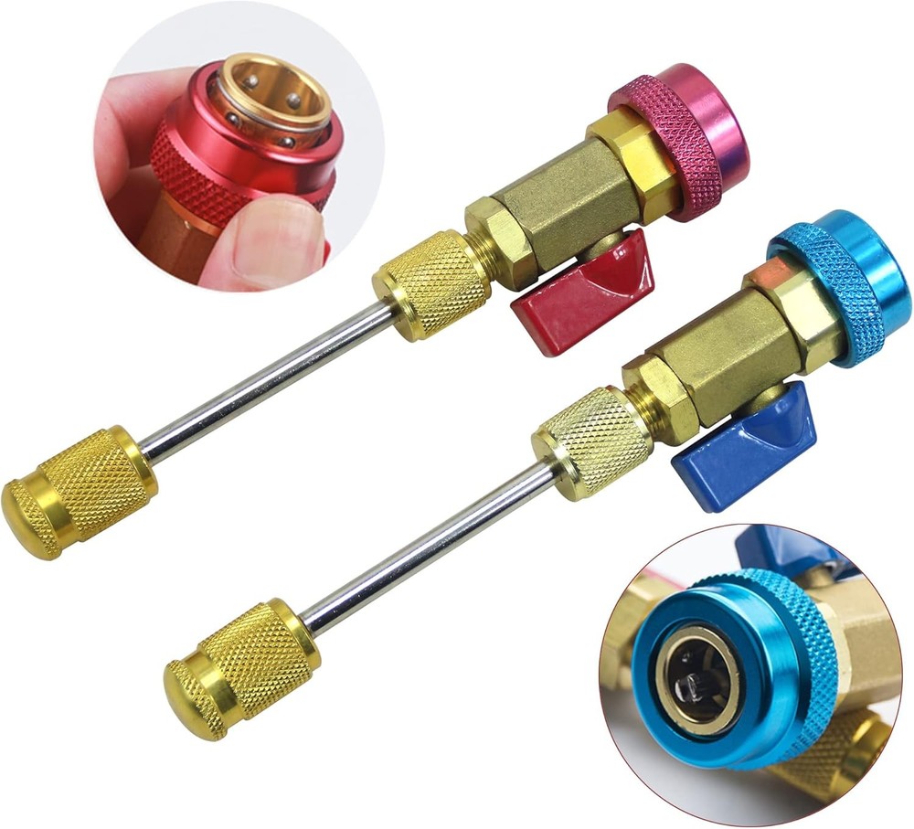 HVAC AC R134A R12 Valve Core High & Low Pressure Quick Remover Install Tool Set