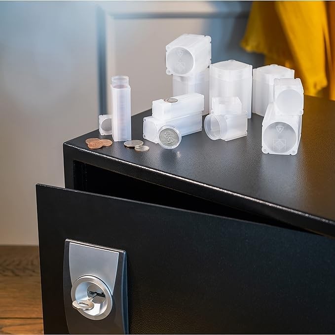 Lighthouse - Square Coin Tubes - Convenient Push Top, 10 pack, White