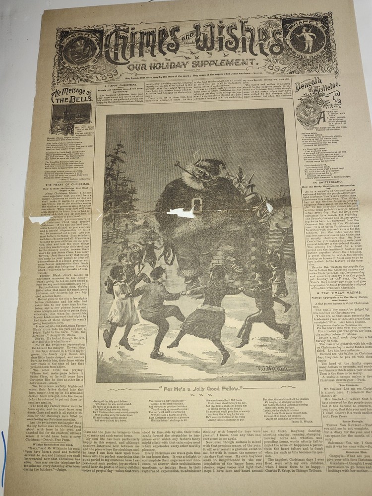Christmas addition newspaper 1800s