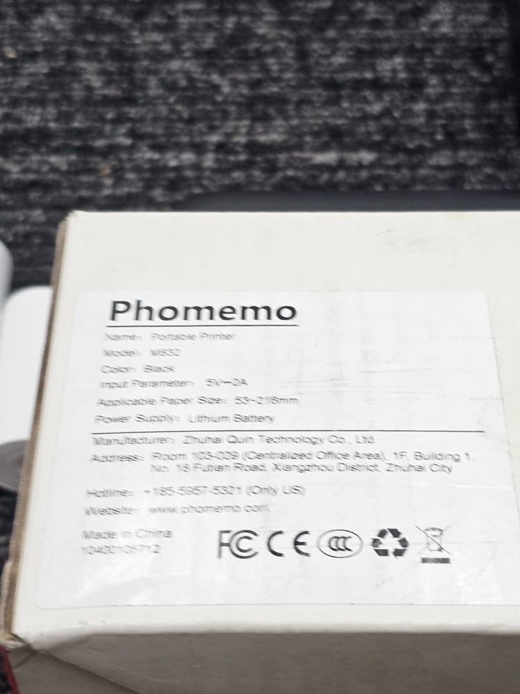 Phomemo P-M832-BK-SNH-1SET Portable Printer Inkless Printer Bluetooth Black