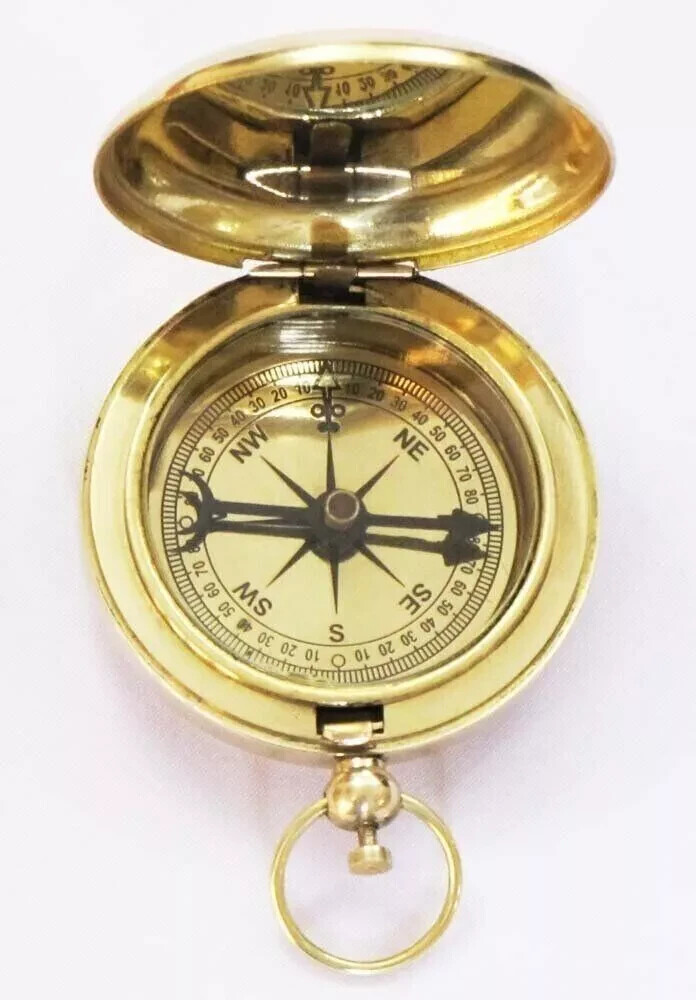 Maritime Brass Compass Nautical Push Button Pocket compass Best Gift Item
