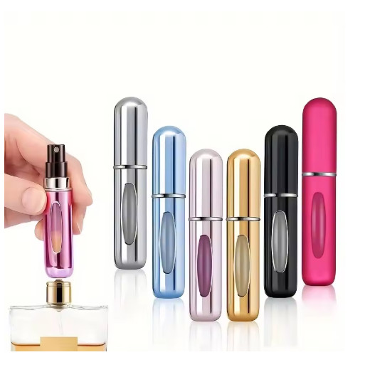 6Pc 5ml Mini Refillable Travel Portable Perfume Atomizer Bottle Spray Pump Cases