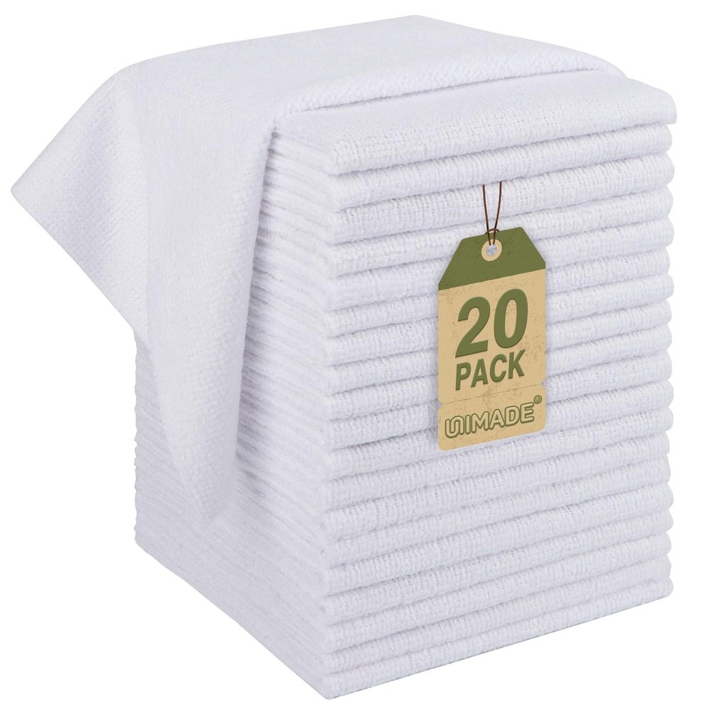 UNIMADE Microfiber Cleaning Cloth, 20 Pack Reusable Microfiber Towels for Car...