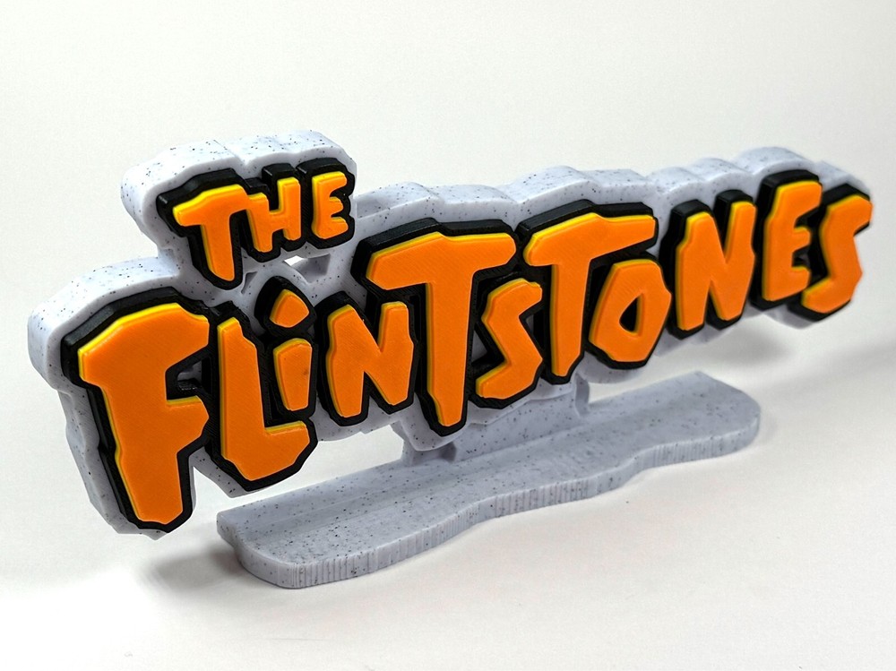 the Flintstones 3D Printed Freestanding Logo