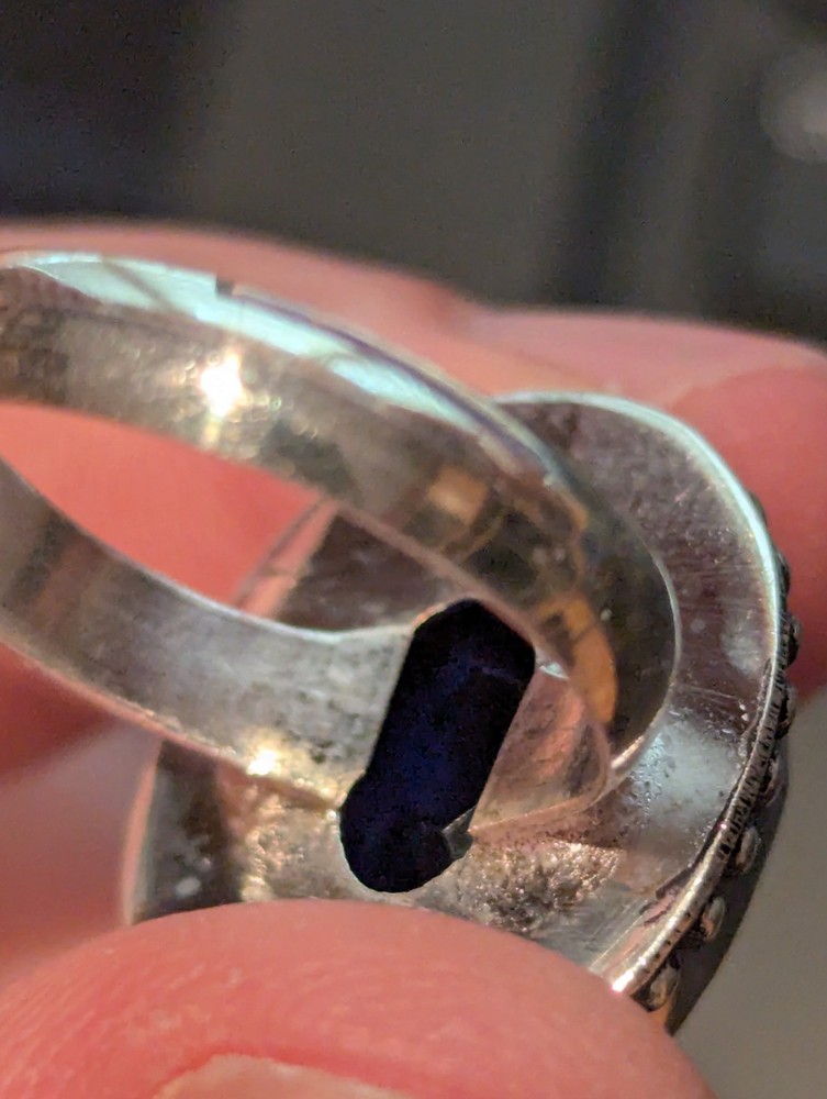 Blue Sapphire Oval Ring Size 9