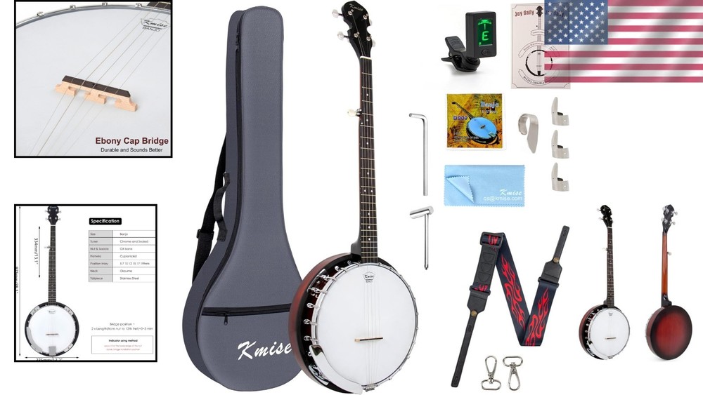 5 String Banjo Starter Kit - Sapele & Okoume, Includes Tuner & Picks