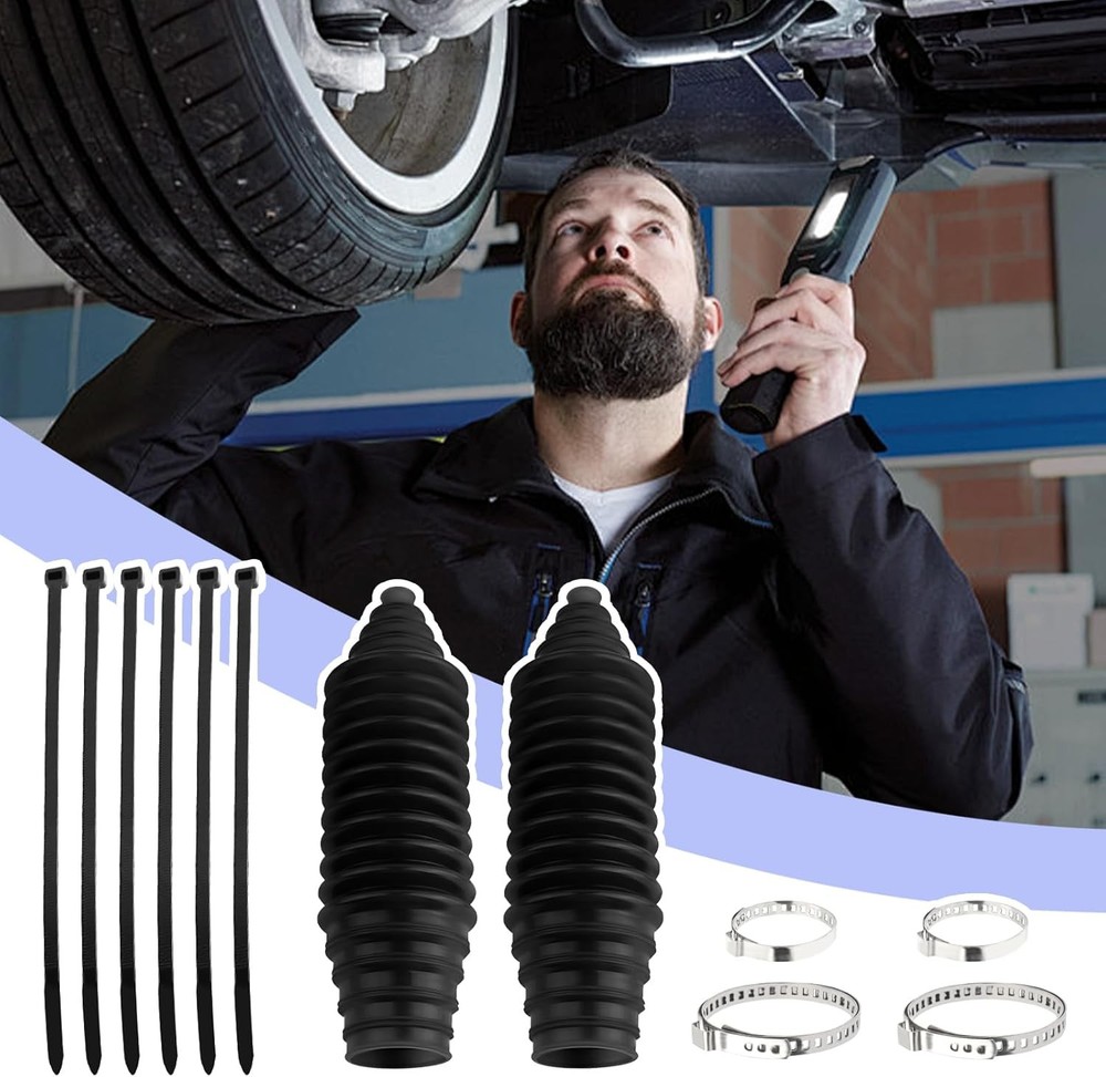 Inner Tie Rod Boot Kit Multi-Size Adjutable Rack and Pinion Boot Kit with 2PCS