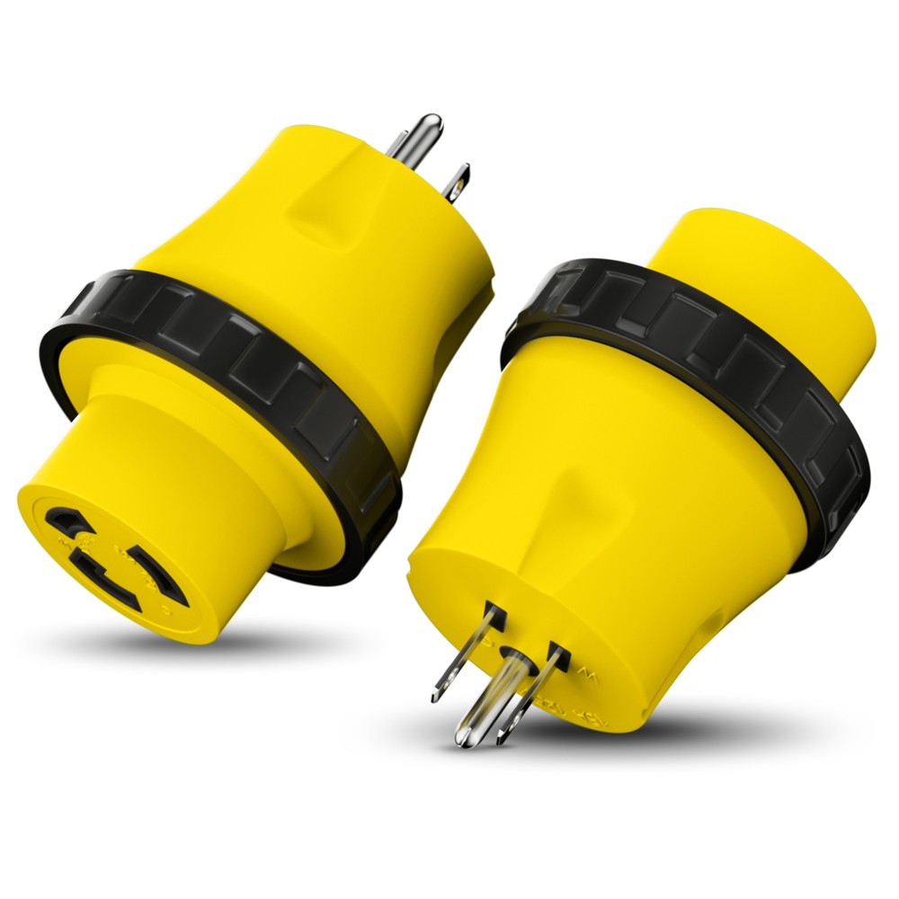 RV Power Cord Adapter 15 amp Male to 30 amp Twist Lock Female Camper Detachable