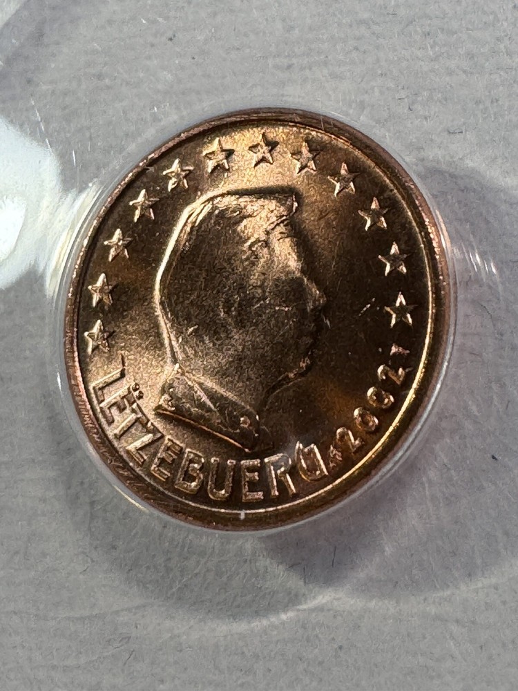 2002 Luxembourg 1 Cent Graded MS 65 RD by ANACS