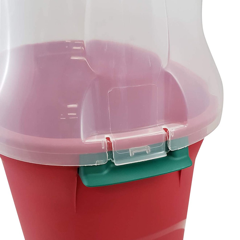 30-In Vertical Gift Wrap Storage Container Box, Red, Clear Lid(2 Pack)(Open Box)