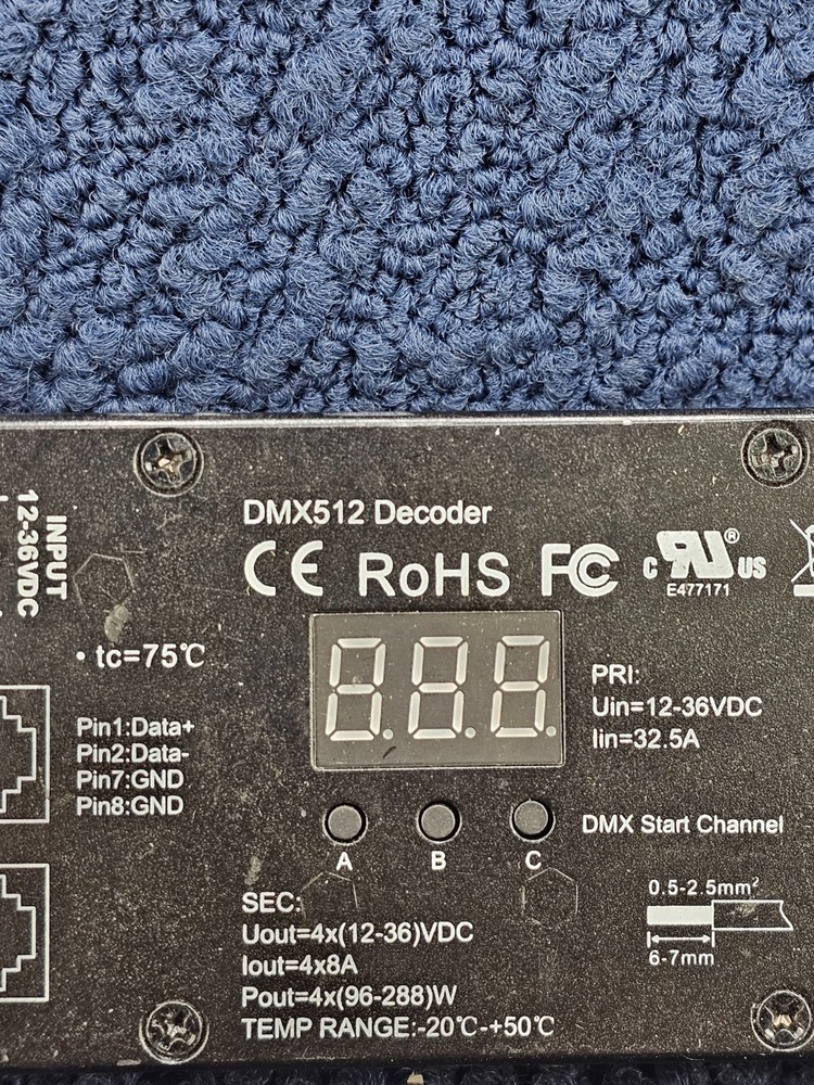 DMX512 Decoder 6CH Channel RGBW Controller LED Stage DJ Lighting CMOS Output