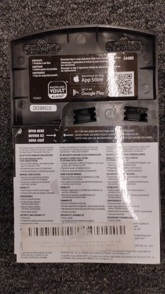 Master Lock 5440D Bluetooth Portable Lock Box - NEW , L1