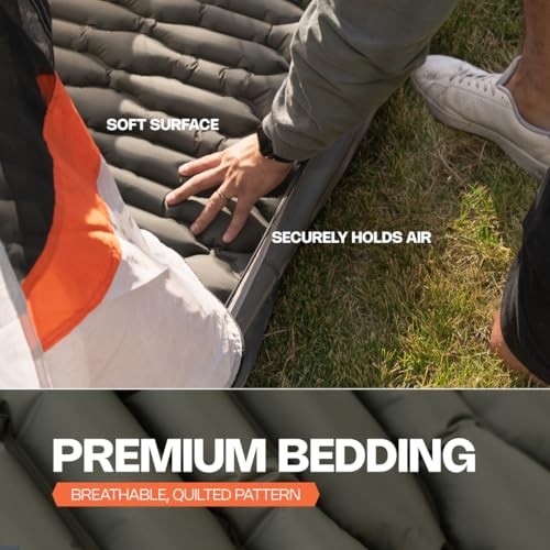 Inflatable Sleeping Pad for Camping & Backpacking – Lightweight 2.1” Thick
