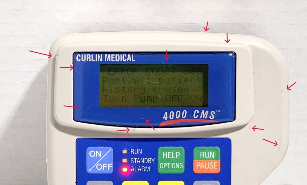 Curlin Medical 4000 CMS Ambulatory Infusion System Power Tested 303 Error Code