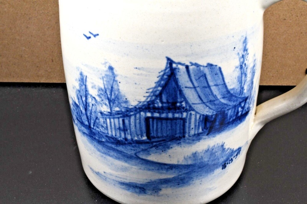 1994 Storie Pottery Pitcher Country Barn Scene