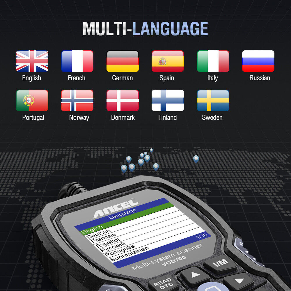 ANCEL VOD700 Auto OBD2 Full System Diagnostic Code Scanner For VOLVO BMS ABS SRS