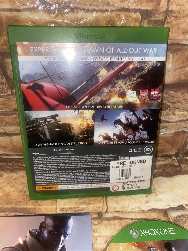Battlefield 1 (Xbox One, 2016) EA. $4