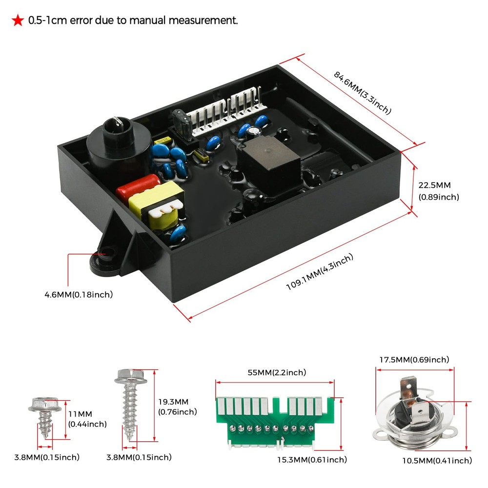 3 in 1 91365 RV Water Heater Control Circuit Board with Fuse,91447 Black