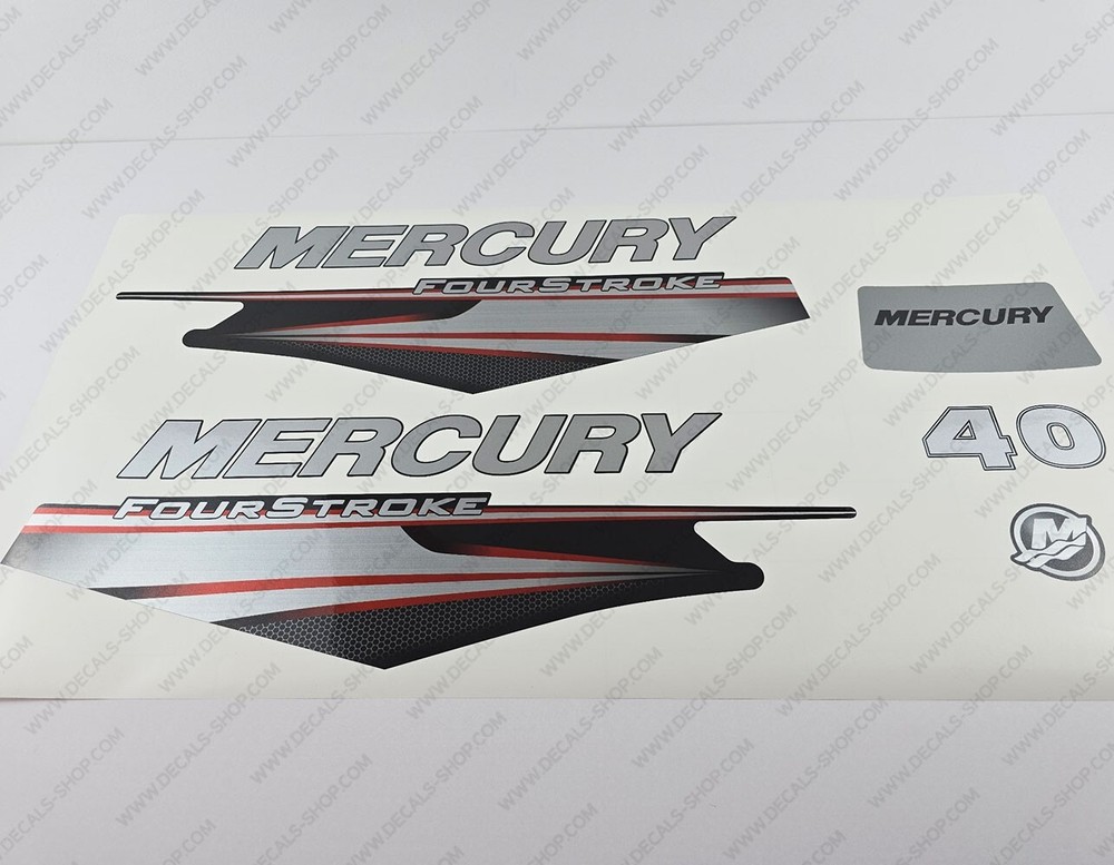 Mercury 40 hp Four Stroke 2013-2017 RED outboard engine decals sticker