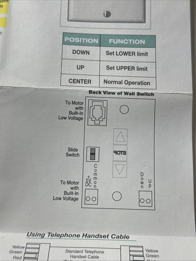 Draper C112.109 Wall Control Switch Low Voltage New
