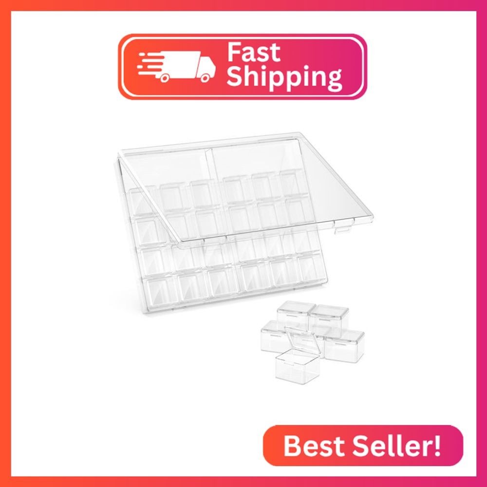DOHIMGIO 30 Packs Plastic Stackable Organizer Container with Lids, Mini Containe