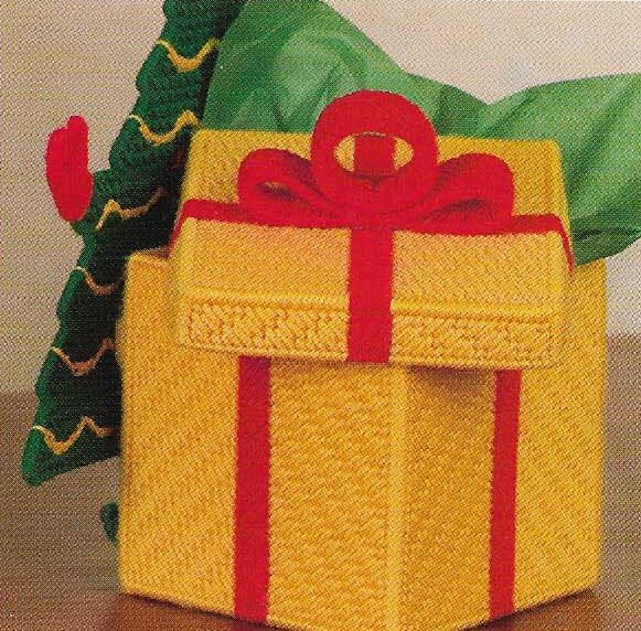 CHRISTMAS TREE SURPRISE BOX PLASTIC CANVAS PATTERN INSTRUCTIONS HTF