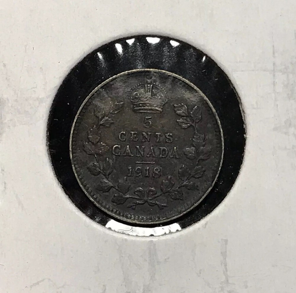 1918 5c Cents Canada - Silver - Nice Example - AM33