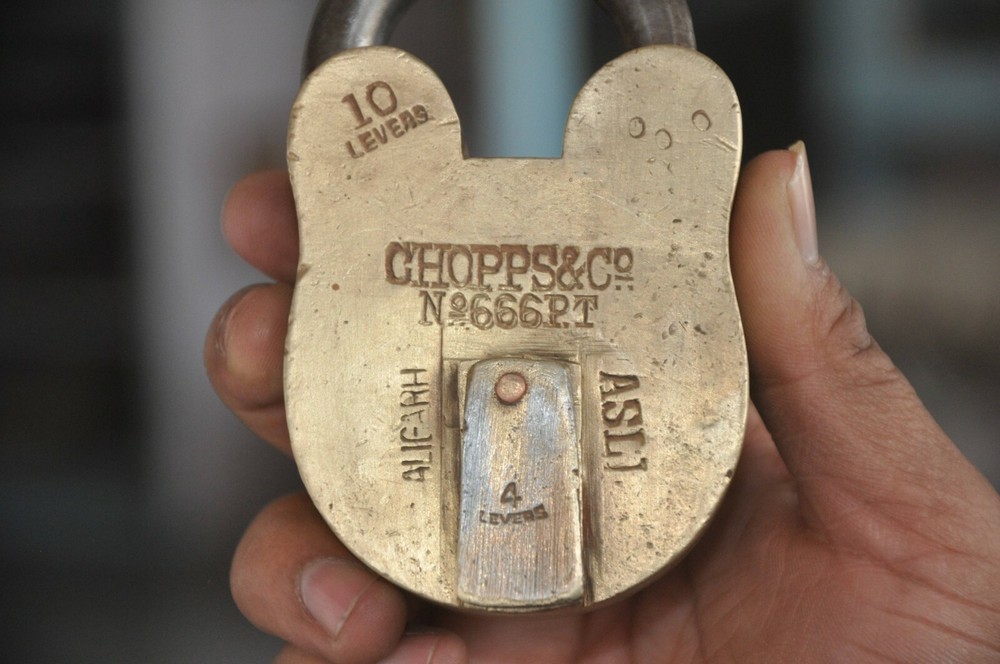 Vintage Brass Chopp's & Co. Solid Heavy Handcrafted 10 Levers Padlock