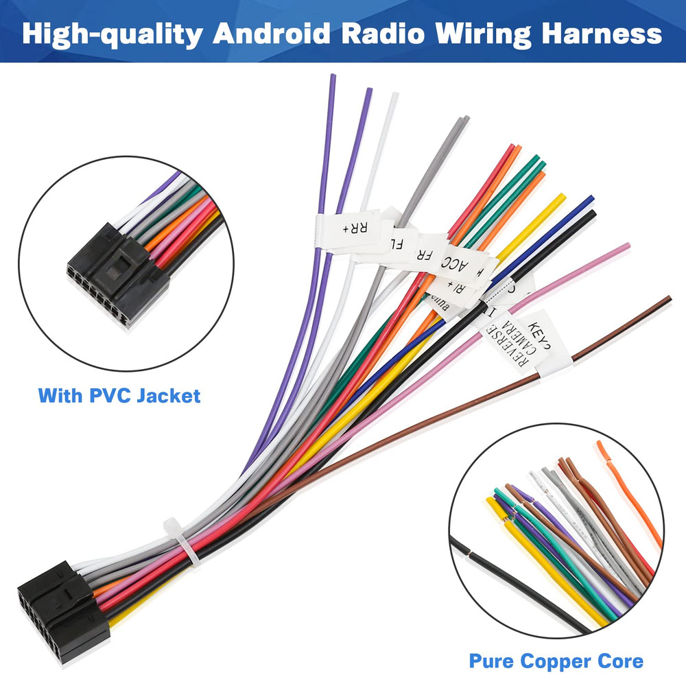 Android Radio Wiring Harness Adapter Replacement for Select Android Car Stereo 1