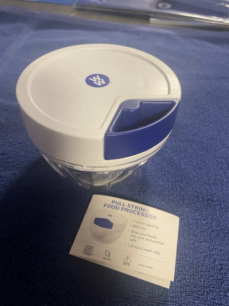 Weight Watchers Mini Pull String Food Processor Blue and White